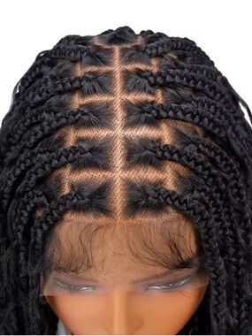 Braided wig 13x7 Glueless with curl Braided Wig - Natural Box Braid Style